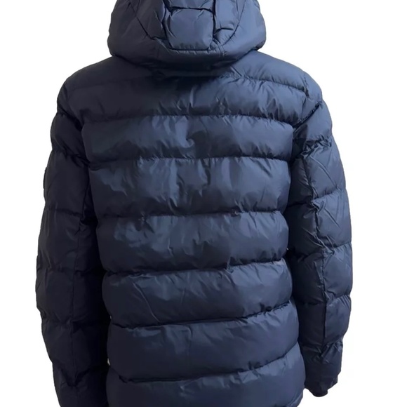 Tommy Hilfiger Hooded Wind Resistant Puffer Jacket Navy Dark Blue Mens Large L - Picture 3 of 5